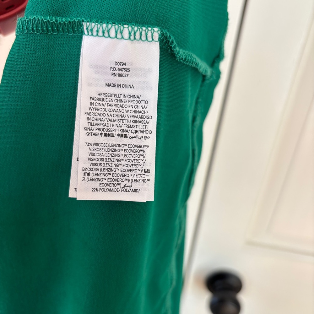 Boden Emilie Solid Green Jersey Knit Long Sleeve Midi Dress Tie Waist Size 6 NWT - Picture 6 of 11